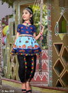 Sky Blue And Blue RAMZAT Children navaratree special Exclusive Feative Wear Poli Rayon Digital Print Dhoti Kedia Collection RAMZAT 005